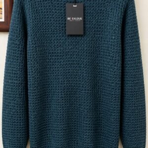Textured Teal Knit Sweater